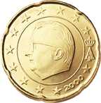 Евро 20 центов Бельгия
