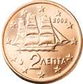 Евро 2 цента Греция
