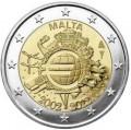 2 евро 2012 10 лет Евро, Мальта