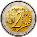 2 евро 2014 Андорра 20 лет в Совете Европы