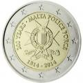 2 евро 2014 Мальта, 200 лет Полиции Мальты